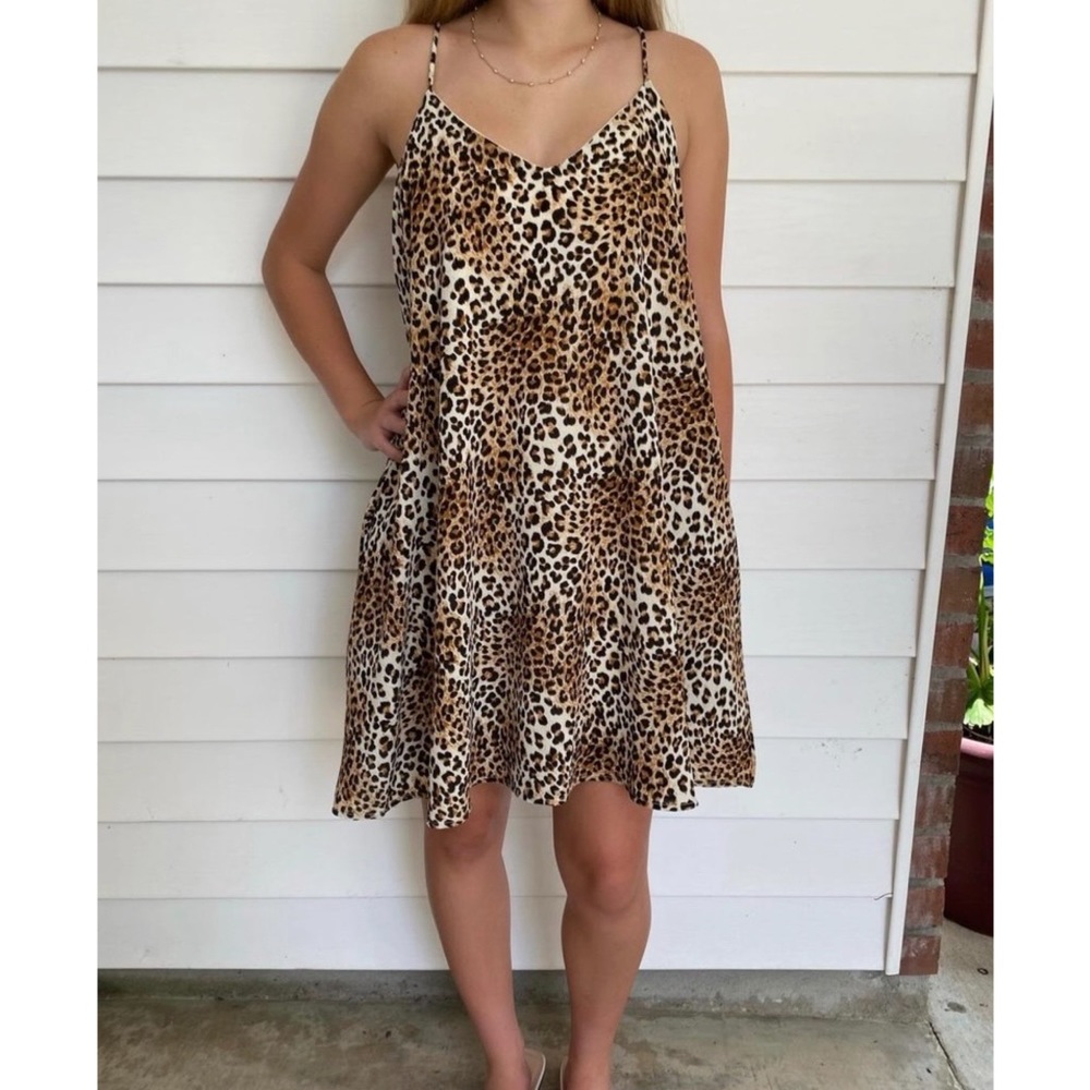 Leopard Print Dress w/ Pockets